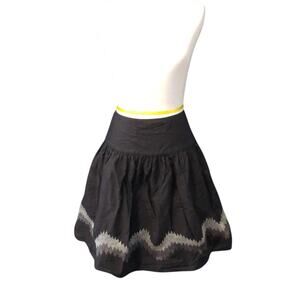 Gap Gray Skirt Printed Hem Flowy